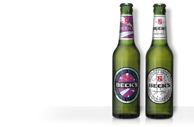 Flaschenetiketten für die Beck's Design Edition