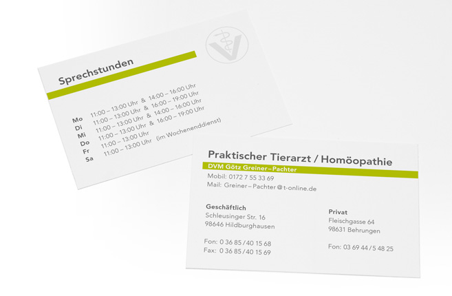 Visitenkarte für Tierarzt Götz Greiner-Pachter
